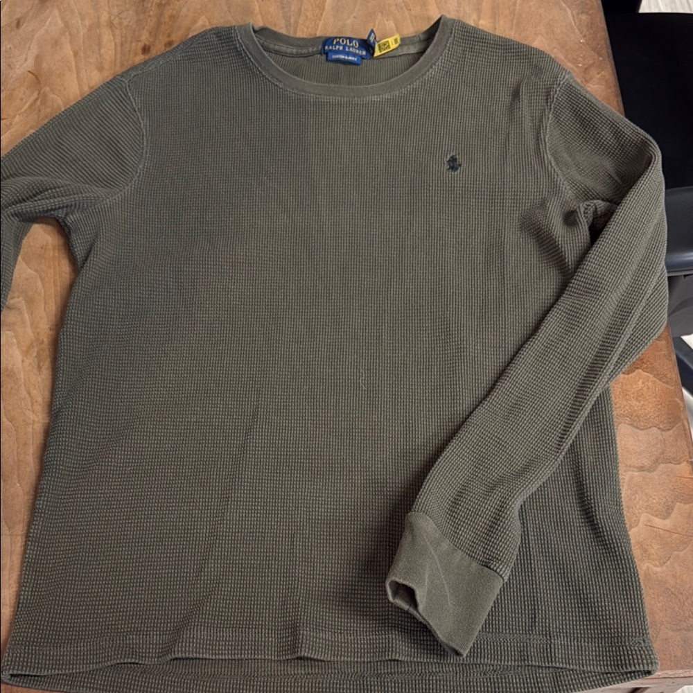 Ralph Lauren Custom Slim Fit Army Green-Greyish Shirt